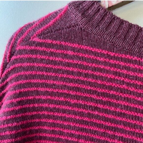 Soft Surroundings Textured Bell Flower Sweater Pink Ribbed Casual Jacquard Sz L - Picture 5 of 11